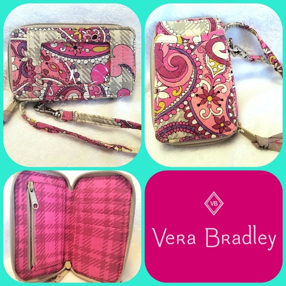 Vera Bradley Handbags - Vera Bradley Wristlet Wallet | Paisley Meets Plaid | Retired Print